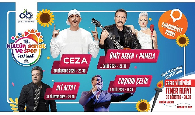 13. Çorlu Kültür, Sanat ve Spor Festivali Başlıyor- Haber Şafak
