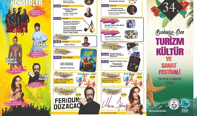 Burhaniye Belediyesi tarafından bu yıl 34.’sü düzenlenecek Burhaniye-Ören Turizm, Kültür ve Sanat Festivali’nin programı açıklandı.- Haber Şafak