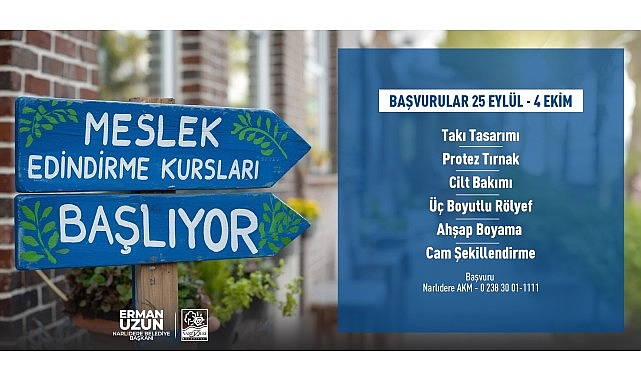 Narlıdere’de meslek edindirme kursları başlıyor: Son başvuru 4 Ekim- Haber Şafak