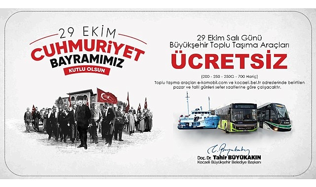 Büyükşehir’den 29 Ekim’de ücretsiz ulaşım- Haber Şafak