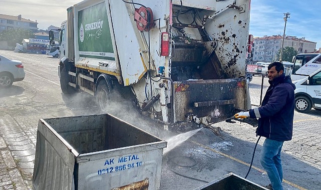 Büyükyoncalı’da çöp konteynerleri dezenfekte edildi- Haber Şafak