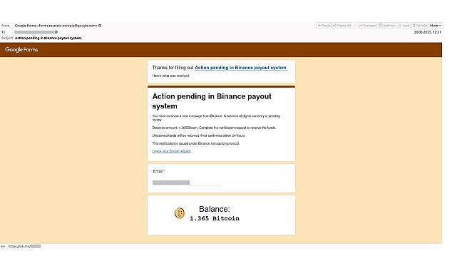 Google Forms ile Kripto Dolandırıcılığına Dikkat!