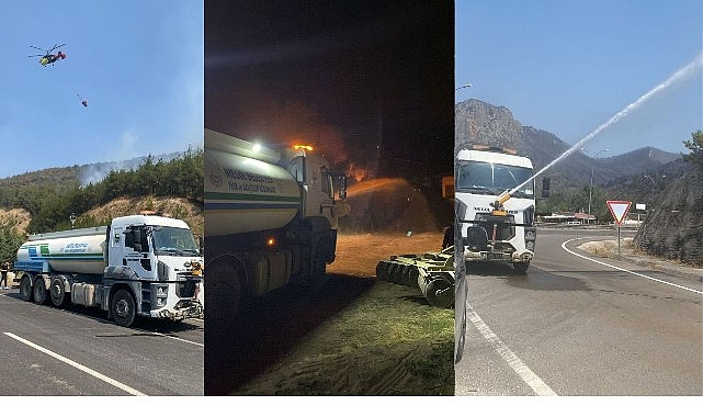 İnegöl Belediyesi Yangın Söndürme Çalışmalarına Destek Verdi