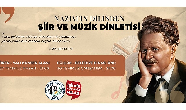 Nazım Hikmet Ran Ören ve Güllük’te Anılacak- Haber Şafak