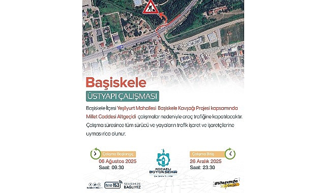 Başiskele’de Kasap Durağı Altgeçidi Trafiğe Kapatıldı