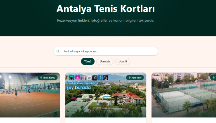 Antalya’da Tenis Tutkunlarına Müjde: Profesyonel Kortlar Artık Bir Tık Uzağınızda!